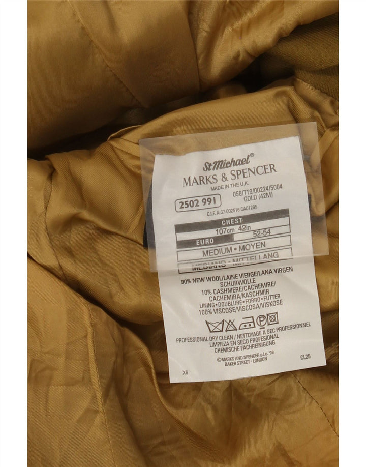 Marks & Spencer Herre 3-knaps blazerjakke UK 42 XL Khaki Wool