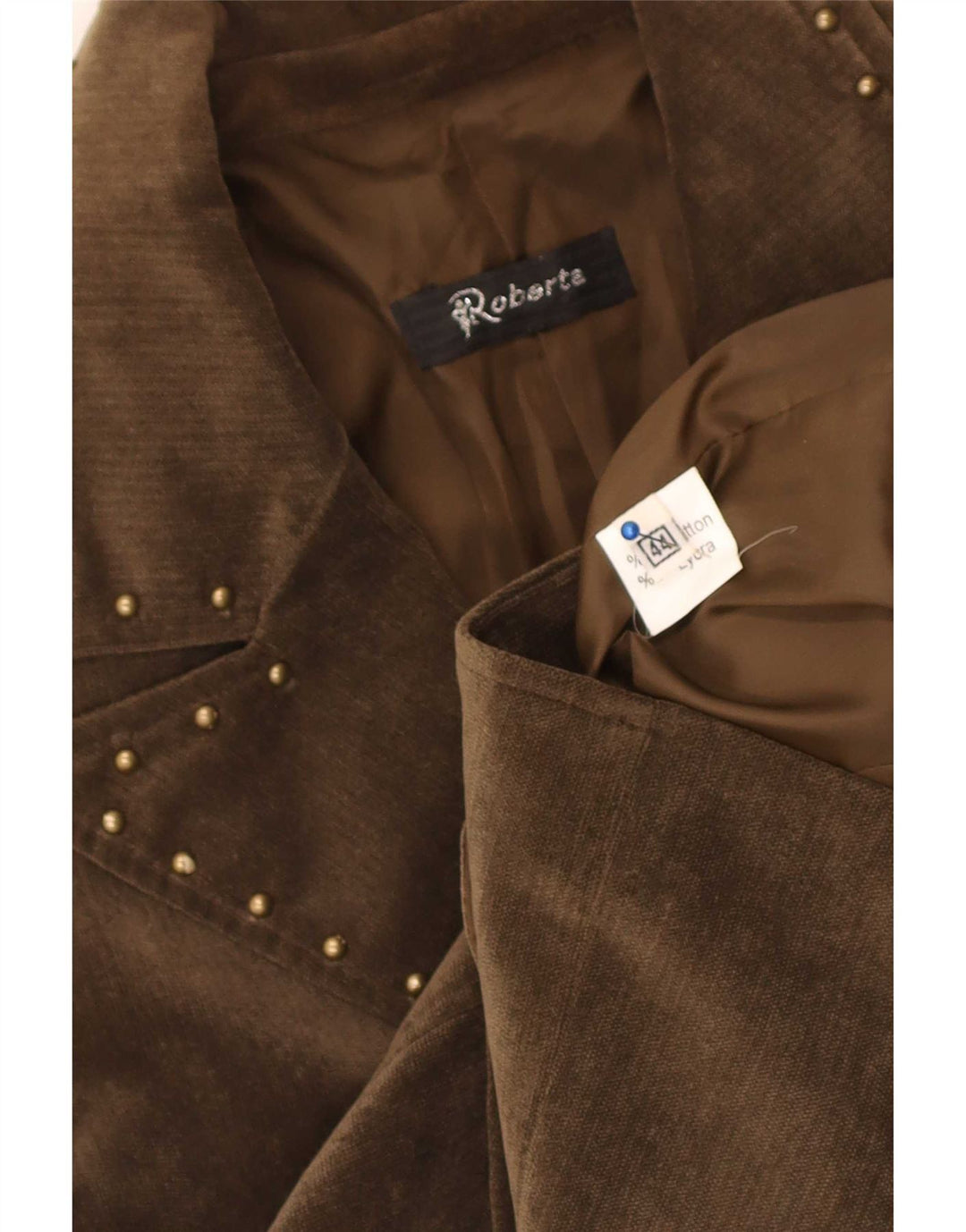 Roberta Dame 3-knaps Corduroy Blazer Jacket IT 44 Medium Beige Bomuld