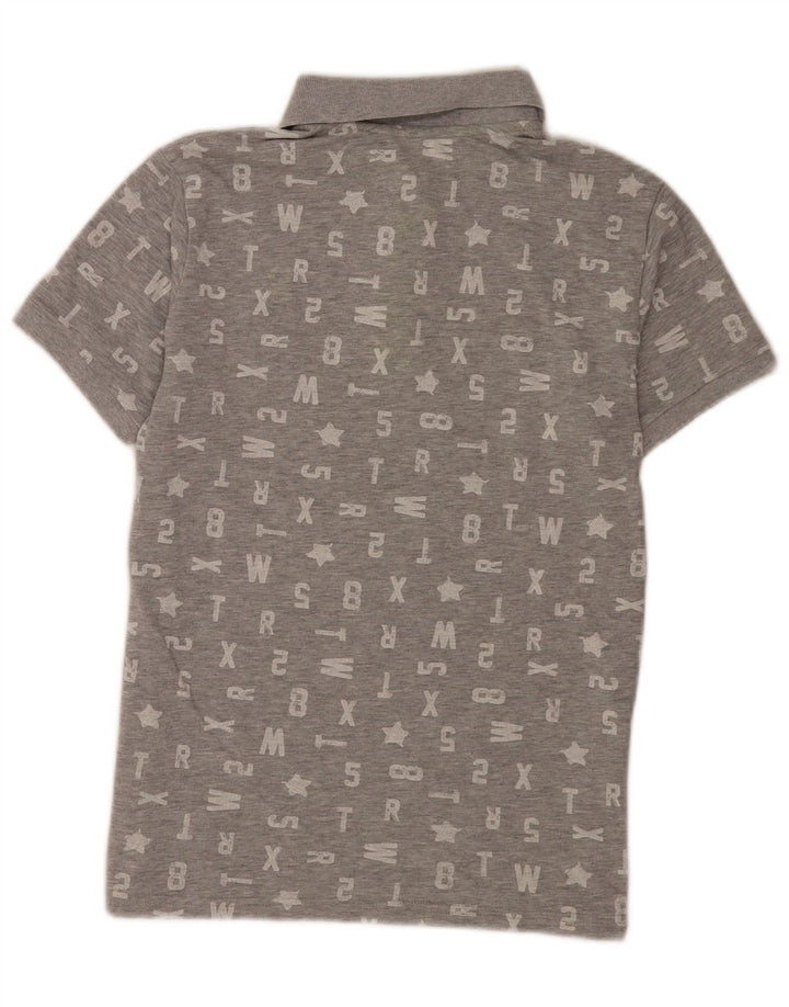 Benetton Herre Grafisk Polo Shirt Lille Grå