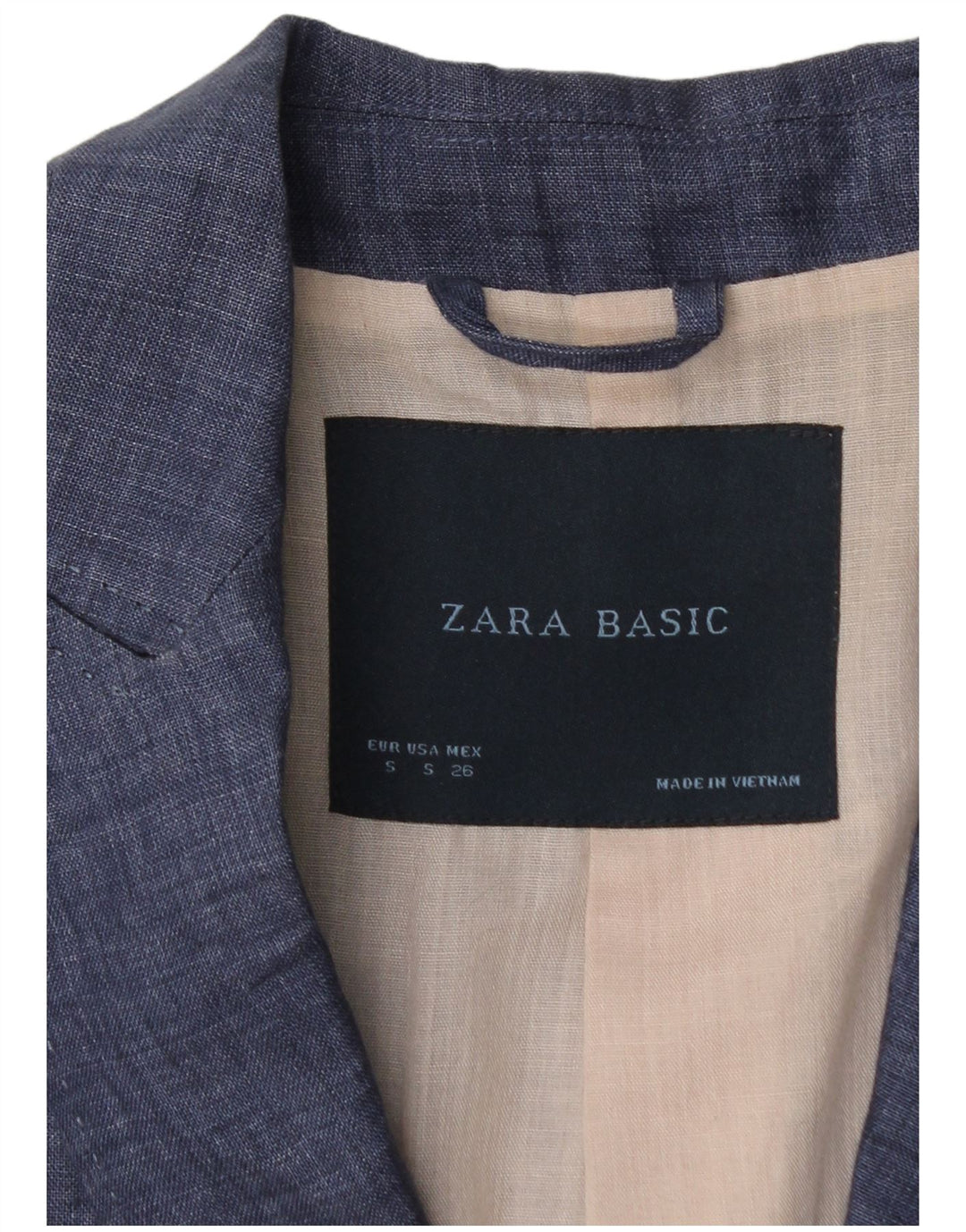 ZARA Dame 1 Knap Blazer Jacket UK 10 Lille Blå