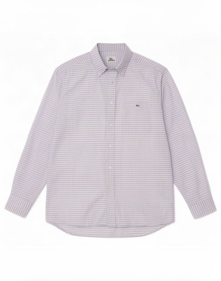 Lacoste Herreskjorte str. 41 Large Blue Plaid Bomuld