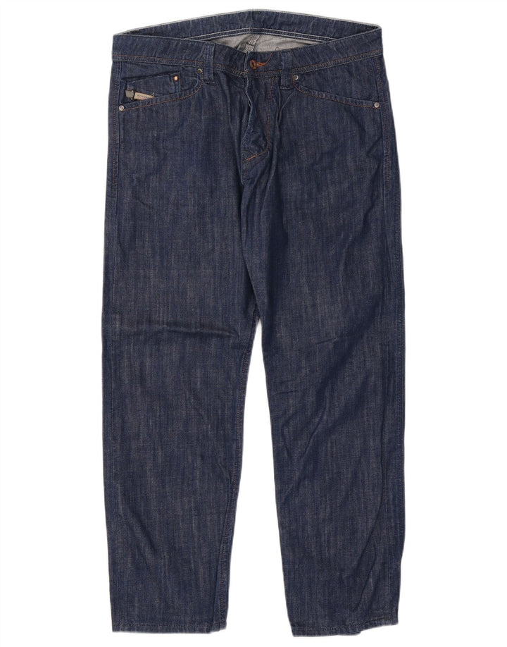 DIESEL Straight jeans til mænd W34 L29 Marineblå bomuld
