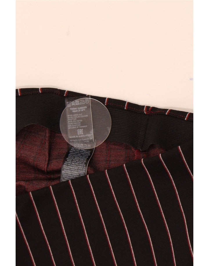 Marks & Spencer Mininederdel til kvinder UK 8 Small W26 sortstribet polyester