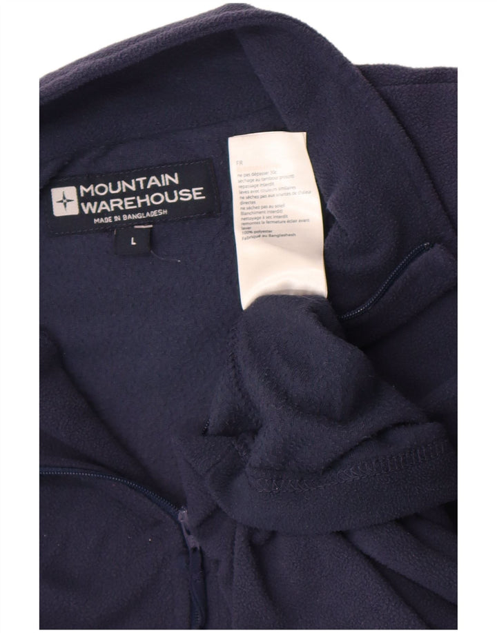 Mountain Warehouse Herre Zip Neck Fleece Jumper Large Navy Blue Polyester