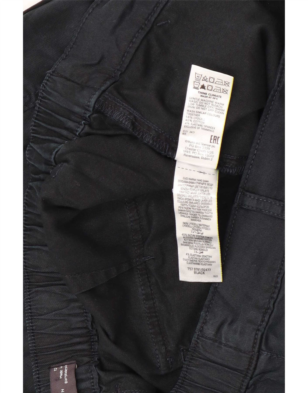 Marks & Spencer Dame Crop Cargo Bukser UK 12 Medium W30 L23 Sort