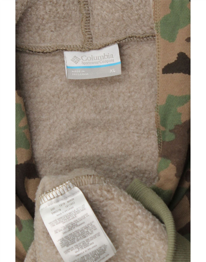COLUMBIA Grafisk hættetrøje til mænd XL Khaki Camouflage Bomuld