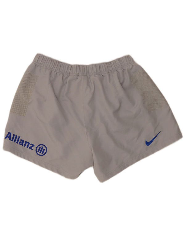 Nike Dame Dri Fit grafiske sportsshorts UK 16 Large Grå Polyester