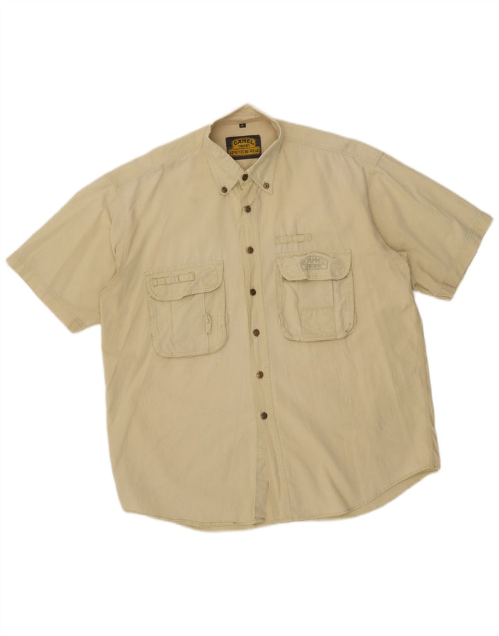 Camel Active Herre Utility kortærmet skjorte XL beige bomuld