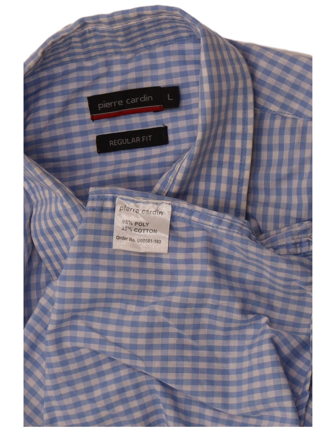Pierre Cardin Herre Regular Fit skjorte Stor blå Gingham Polyester