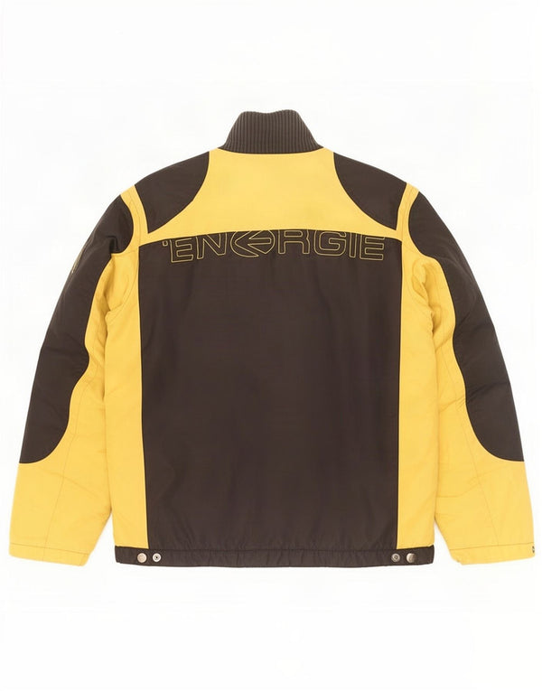 Energie Herre Graphic Racer Jacket UK 44 2XL Sort Colourblock Polyamid