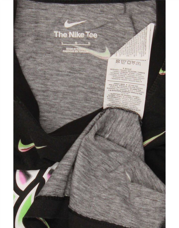 Nike grafisk T-shirt top til mænd, stor sort bomuld