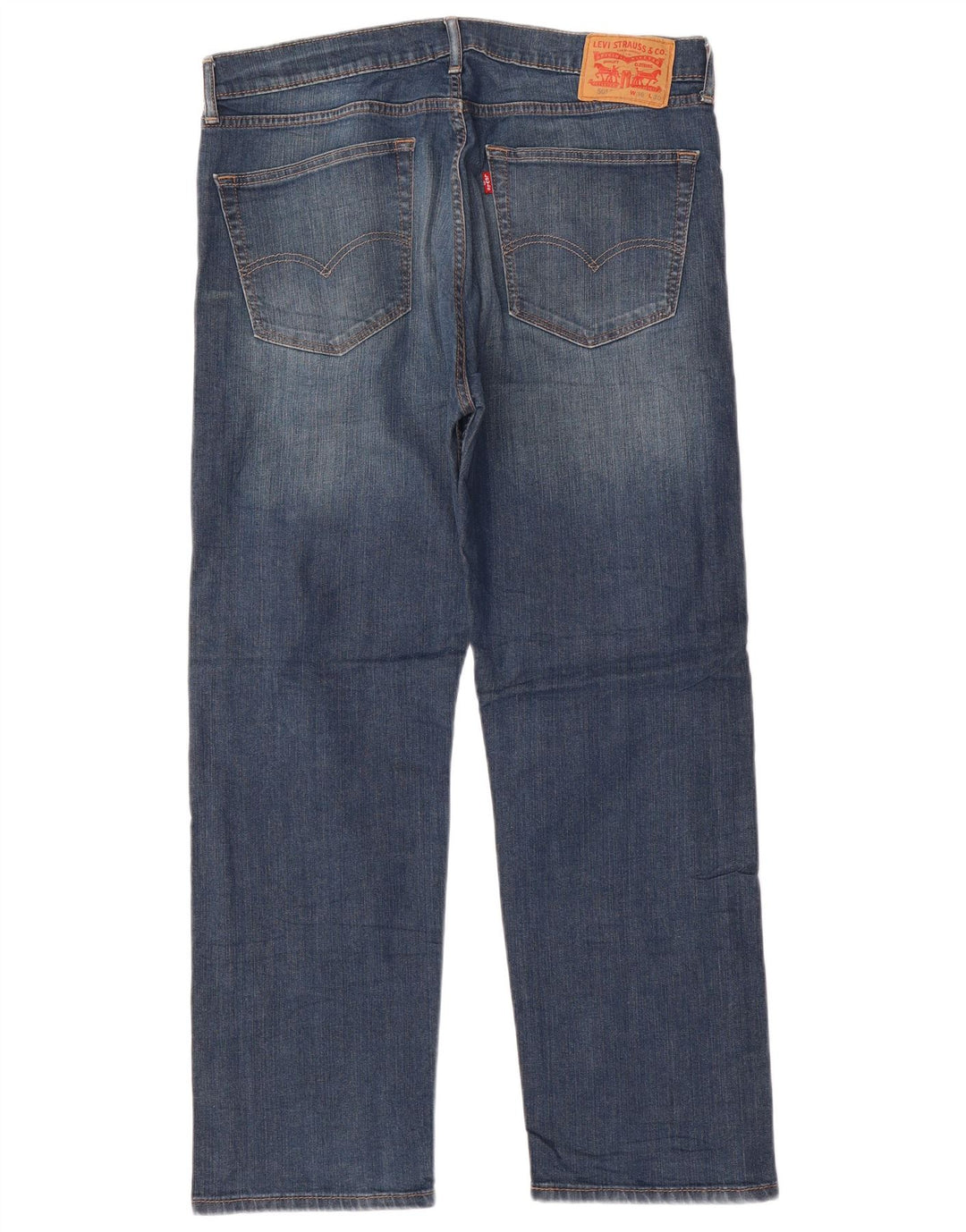 LEVI'S Herre 505 Straight Jeans W36 L30 Blå Bomuld