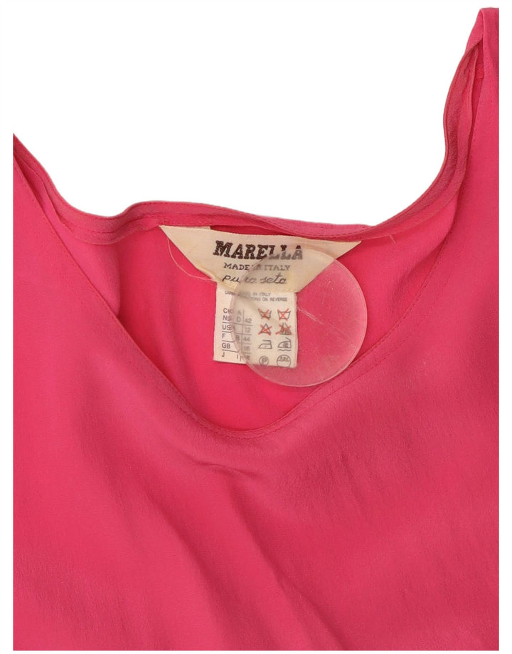 MARELLA Damebluse Top UK 16 Large Pink Silk