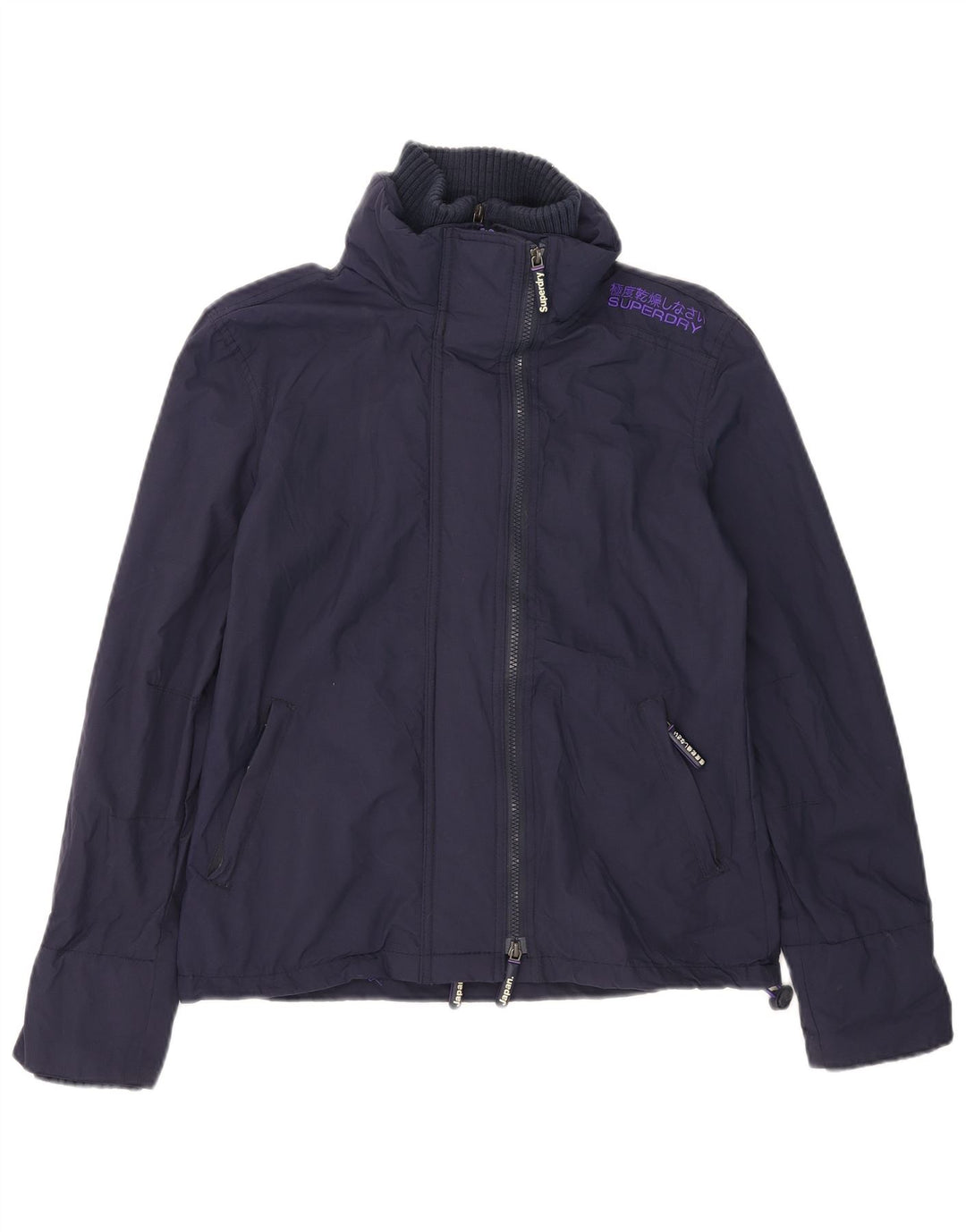 Superdry Womens The Windcheater Windbreaker Jacket UK 10 Small Navy Blue