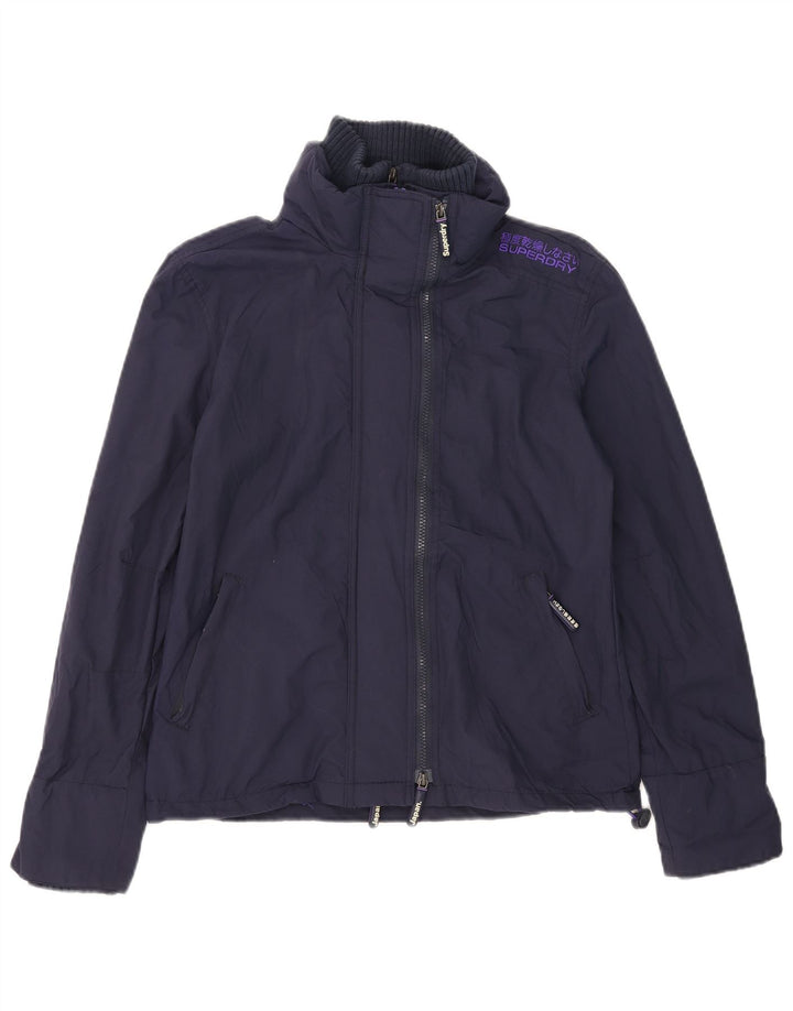 Superdry Womens The Windcheater Windbreaker Jacket UK 10 Small Navy Blue