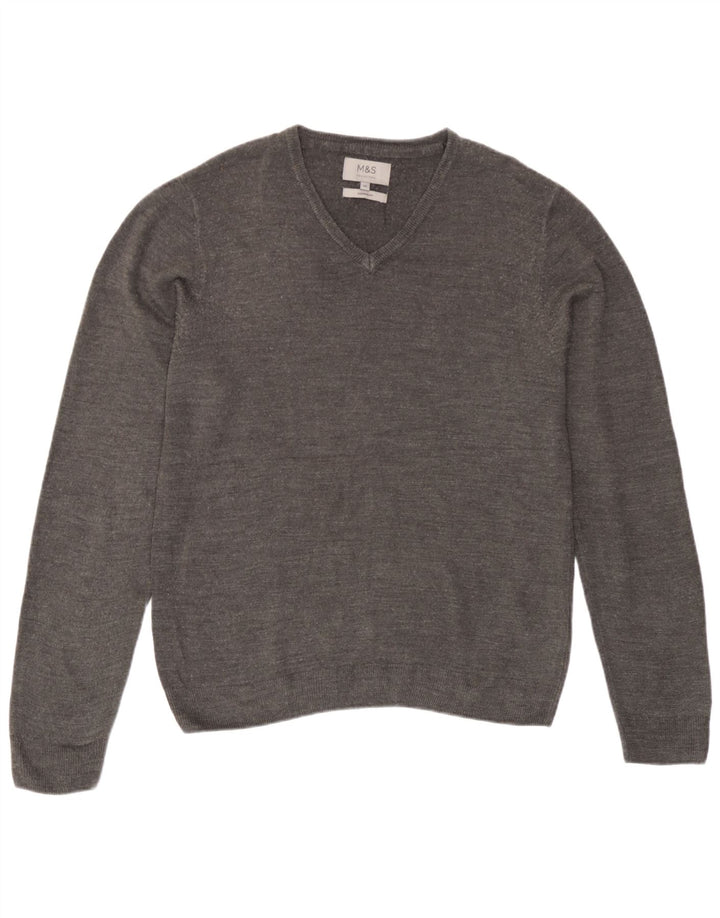 Marks & Spencer Herre V-hals sweater Medium Grå Akryl