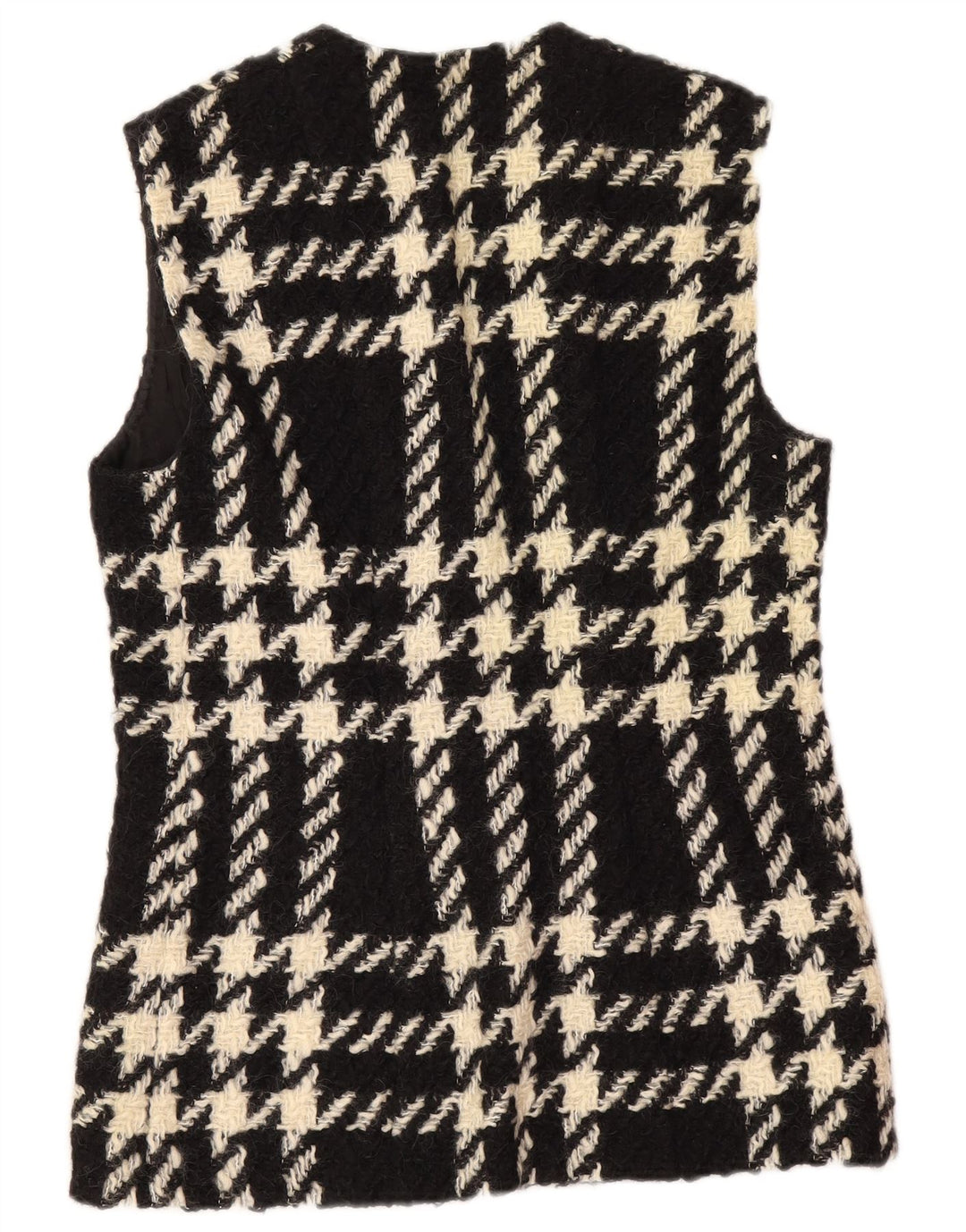 Vintage Dame Gilet UK 12 Medium Black Check