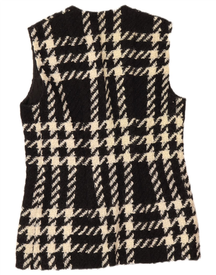 Vintage Dame Gilet UK 12 Medium Black Check