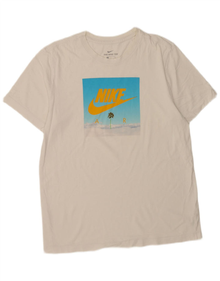Nike grafisk T-shirt top til mænd, stor hvid bomuld