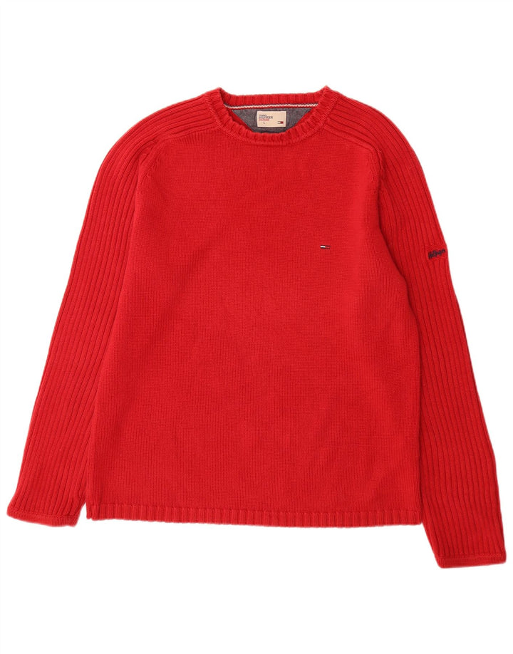 Tommy Hilfiger Herre Crew Neck trøje Sweater Large Rød Bomuld