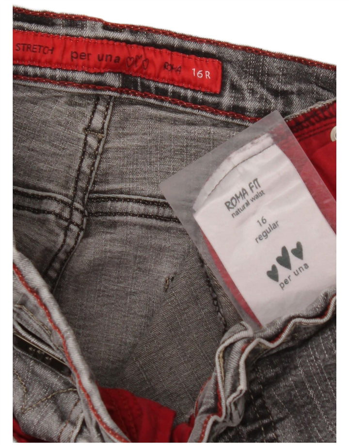 MARKS & SPENCER Dame Stretch Straight Jeans UK 16 Large W32 L30 Grå