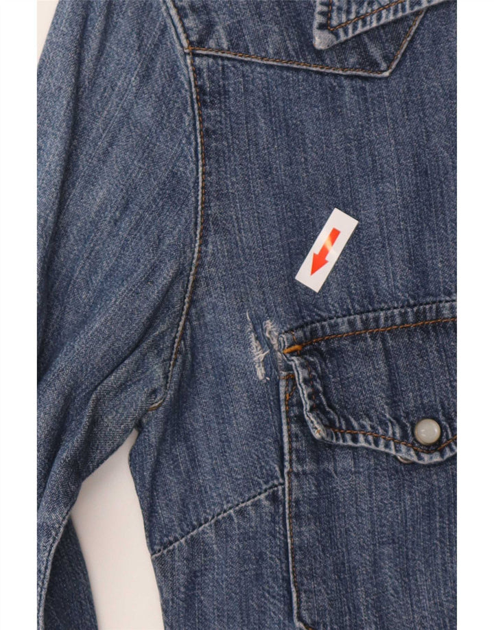 Guess Dame Denim Shirt UK 6 XS Blå