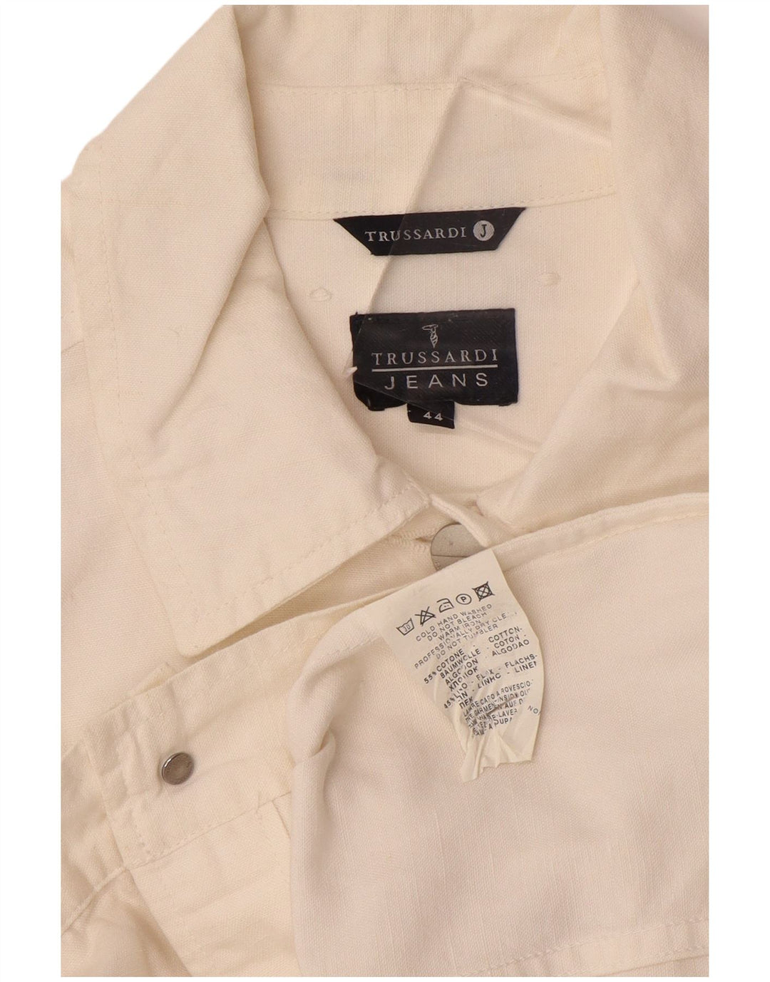 TRUSSARDI JEANS Bomberjakke til kvinder IT 44 Medium Off White Bomuld