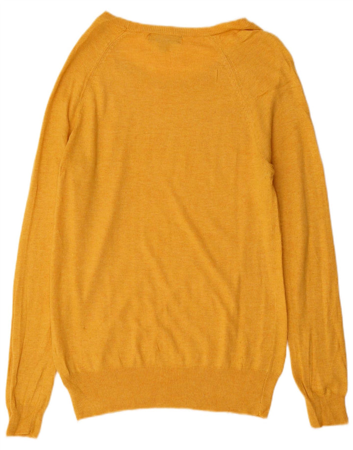 MOSSIMO Dame Boat Neck Jumper Sweater UK 16 Stor Gul Nylon