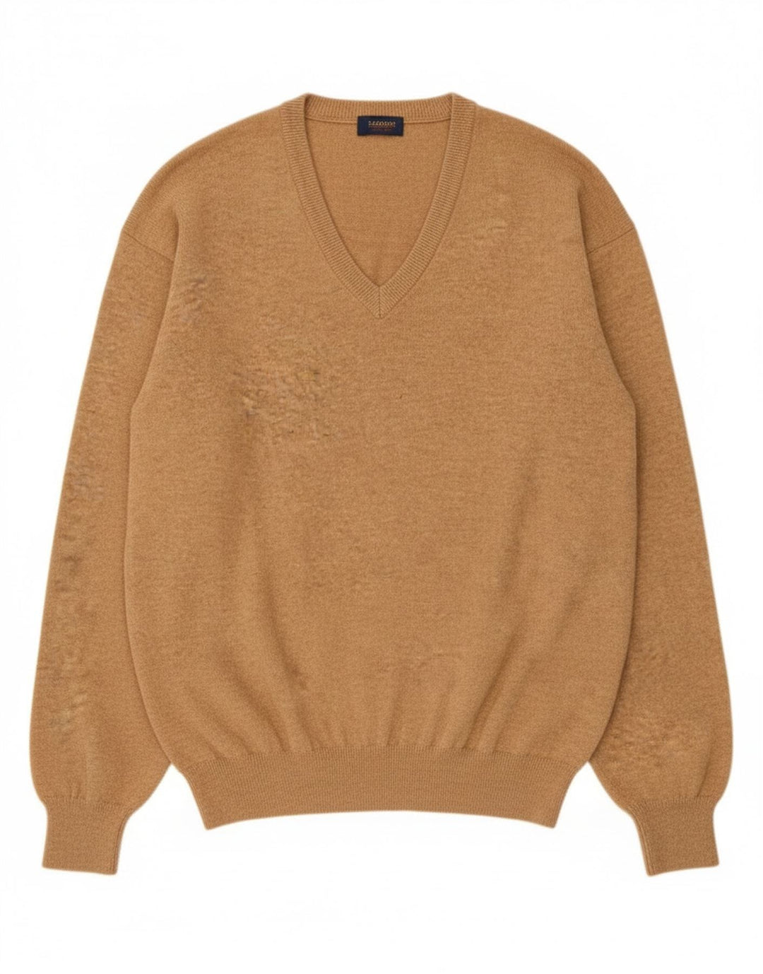 Massimo Dutti Herre V-hals sweater XL Beige Uld