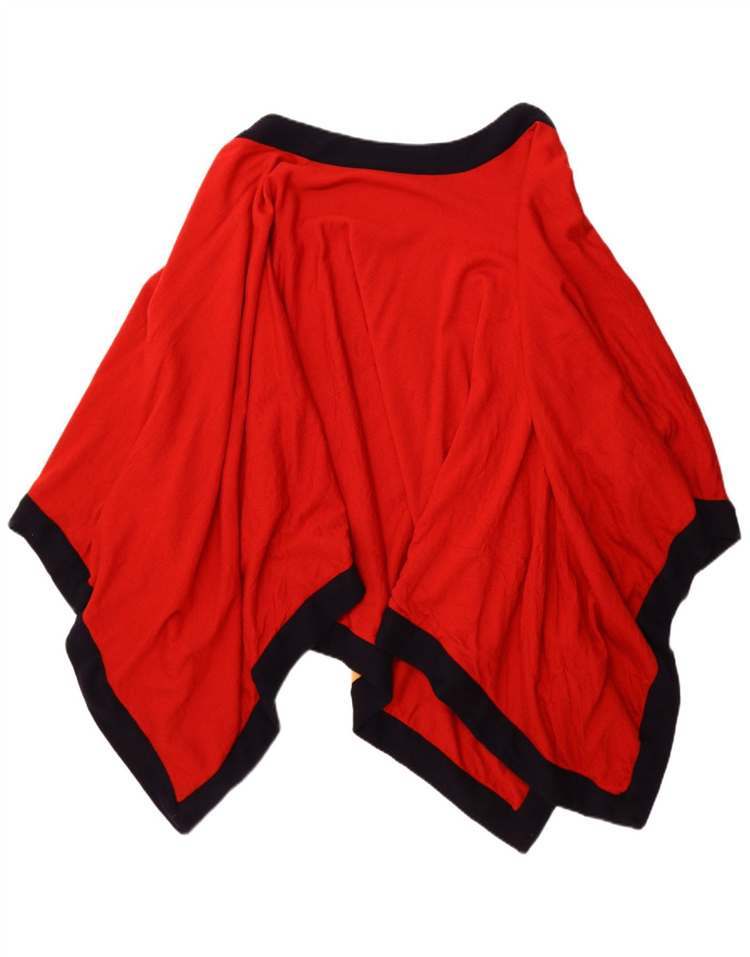 VINTAGE Dame Asymetric Open Poncho Coat One Size Red Colourblock