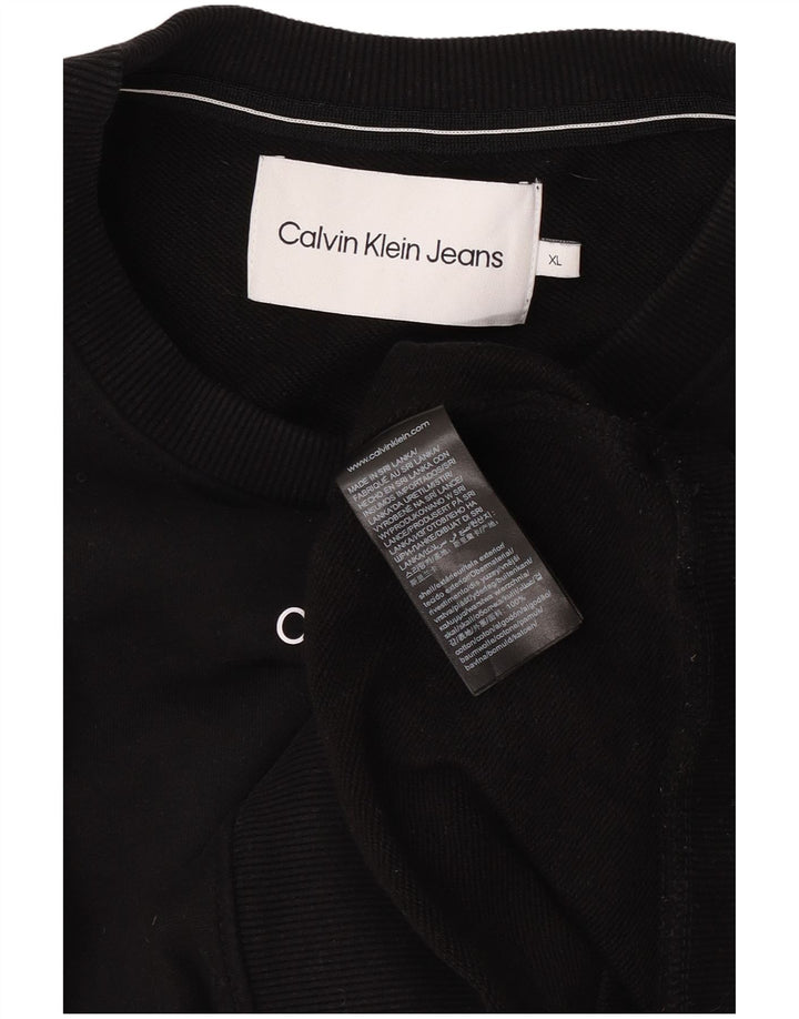 Calvin Klein Jeans Herre Sweatshirt Jumper XL Sort Bomuld