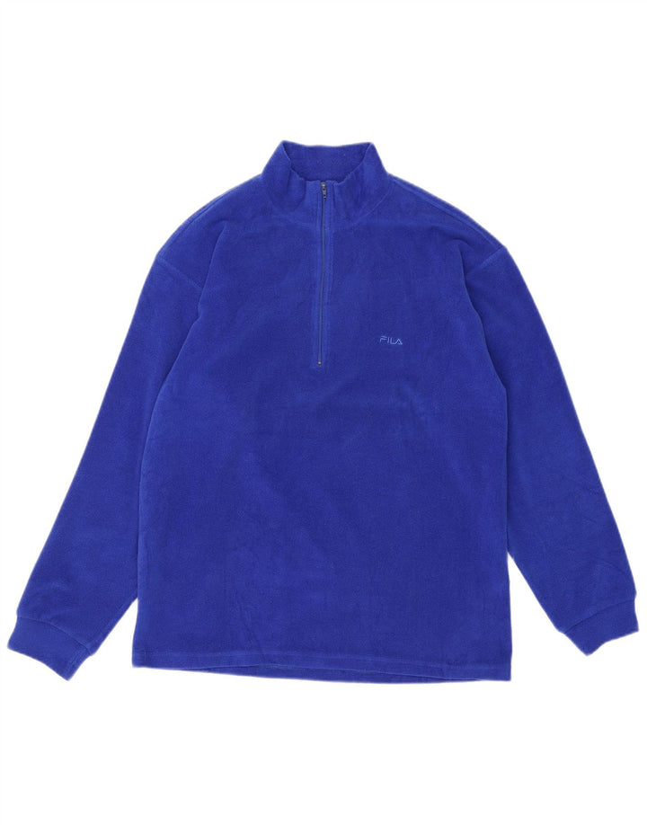 Fila Herre Zip Neck Fleece Jumper IT 48 Medium Blue Polyester