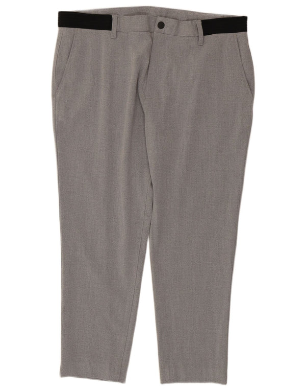 Zara Herre Cropped Trousers XL W34 L25 Grå Colourblock