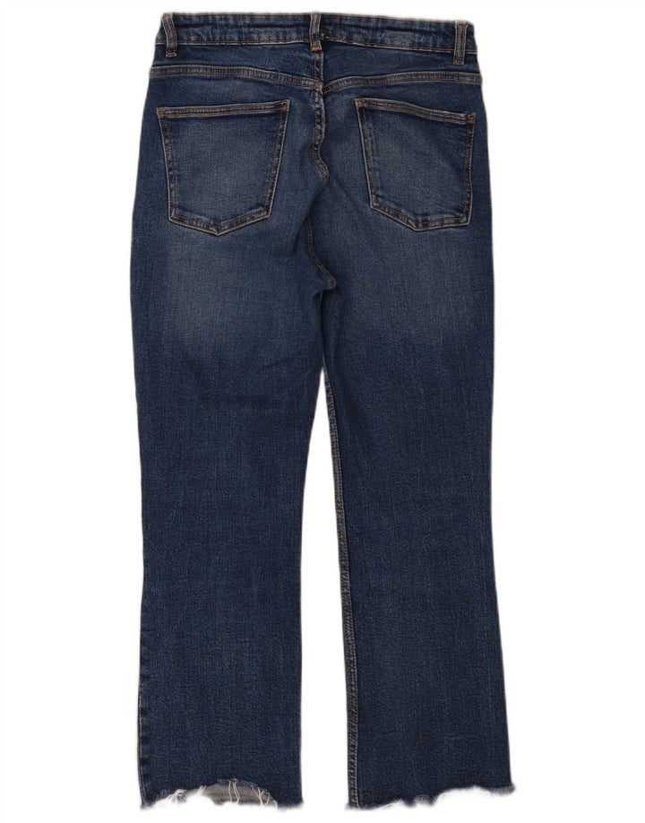 Zara Dame Cropped Jeans EU 40 Medium W30 L26 Blå