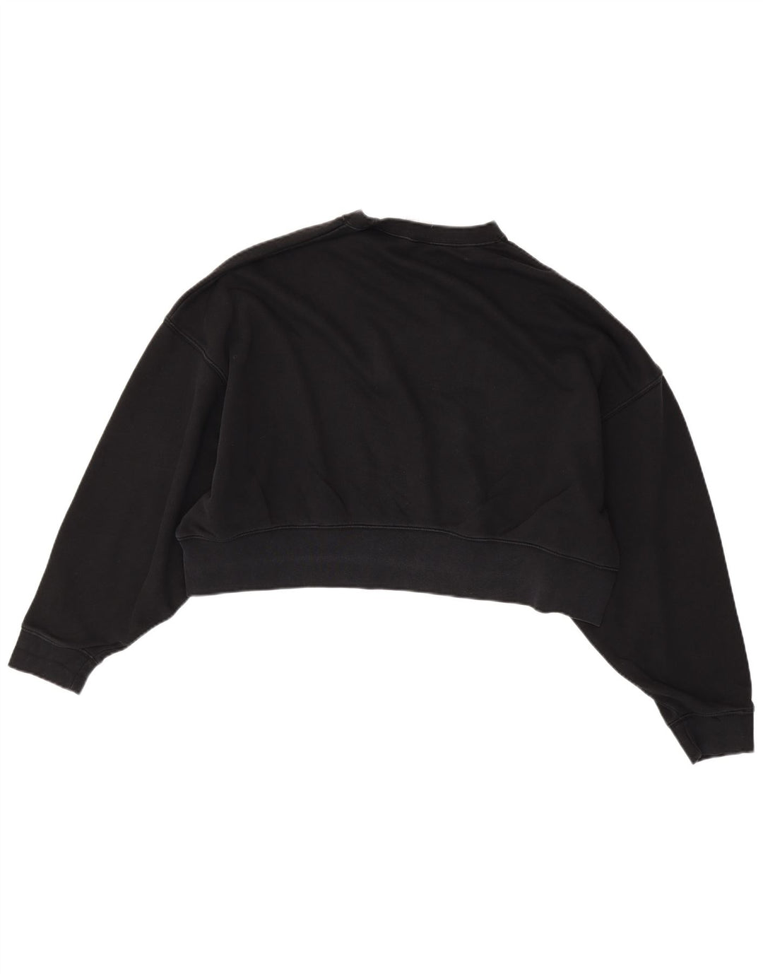 NIKE Womens Crop Oversized Sweatshirt Jumper UK 14 Medium Sort Bomuld