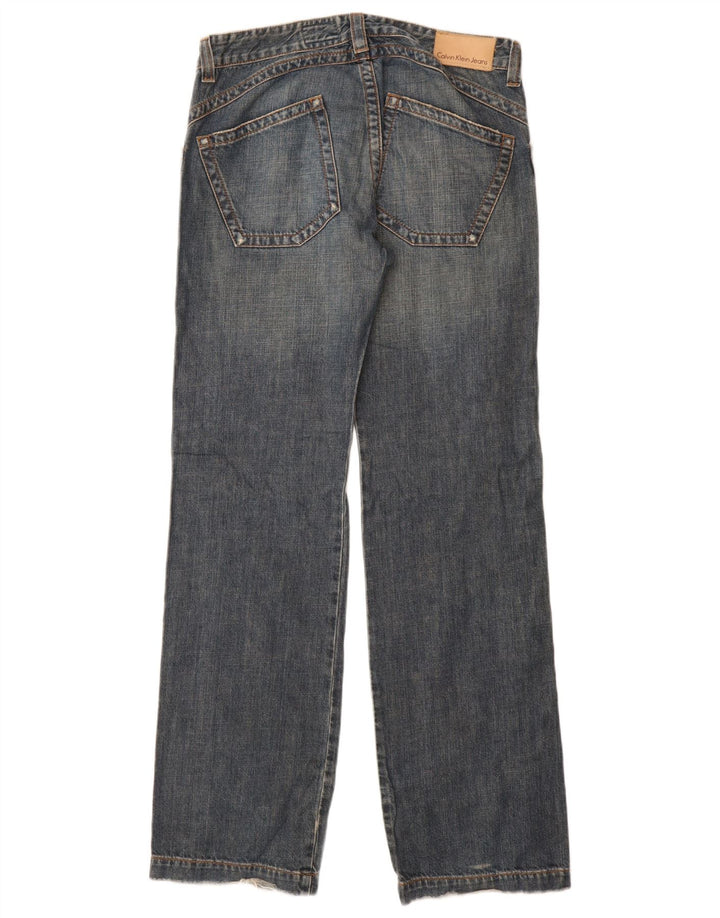 CALVIN KLEIN Lige jeans til kvinder W32 L34 Blå bomuld