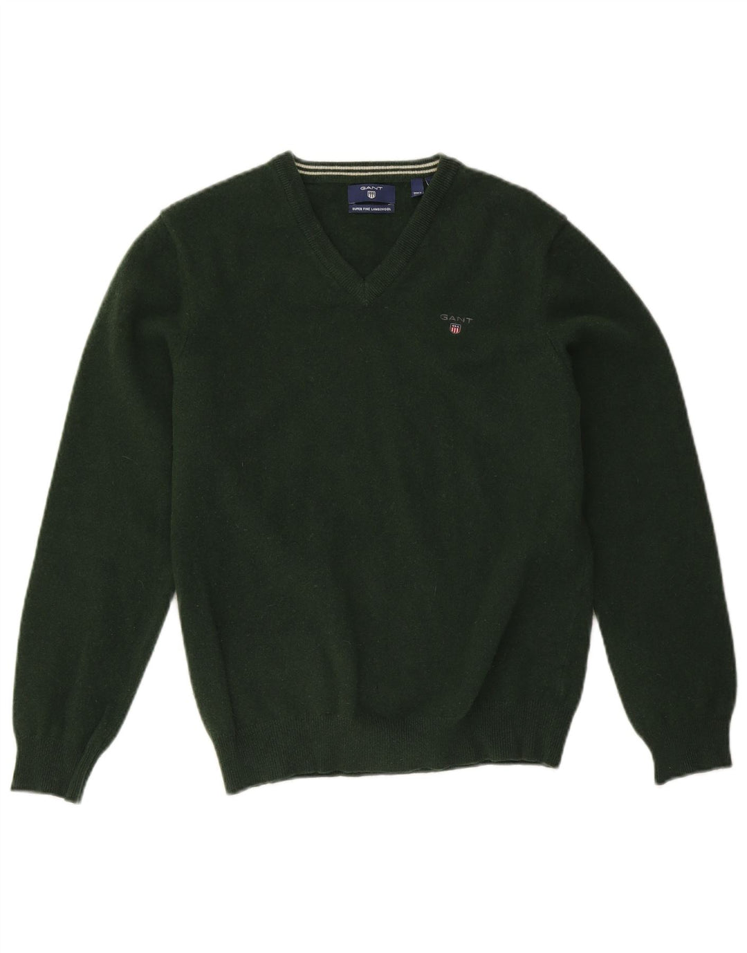 Gant Herre V-hals sweater Medium Grøn lammeuld