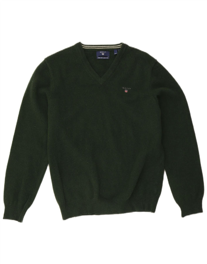 Gant Herre V-hals sweater Medium Grøn lammeuld