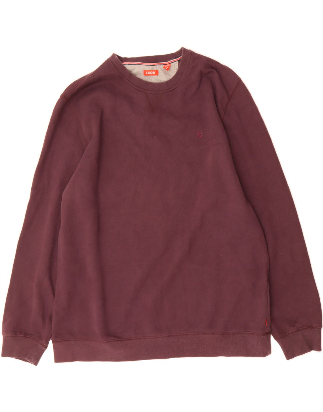 IZOD Mens Sweatshirt Jumper XL Burgundy Cotton Vintage Izod and Second-Hand Izod from Messina Hembry 