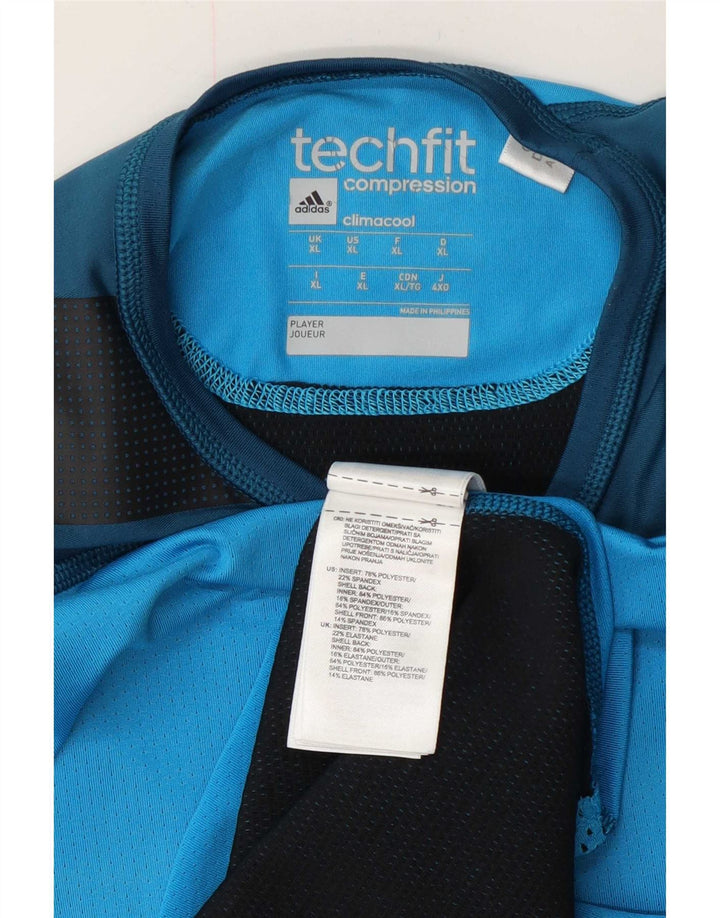 Adidas Herre Climacool T-Shirt Top XL Blå Colourblock Polyester