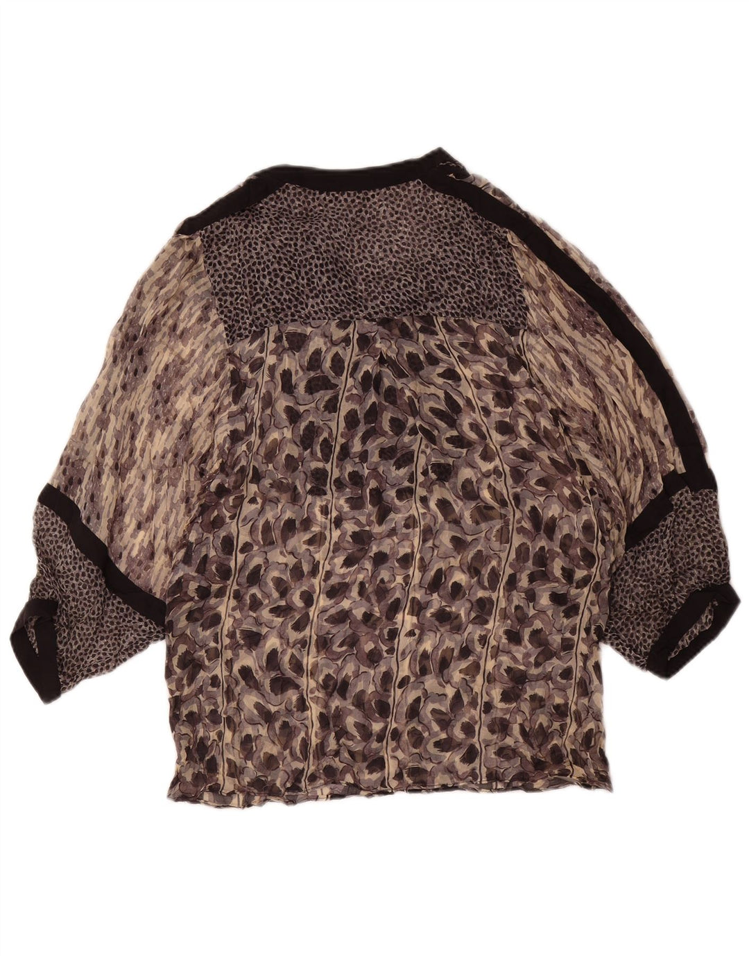 Zara Dame 3/4 ærmet bluse Top UK 12 Medium Flerfarvet dyreprint