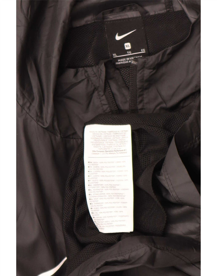 Nike Grafisk regnjakke med hætte til mænd UK 42 XL sort polyester