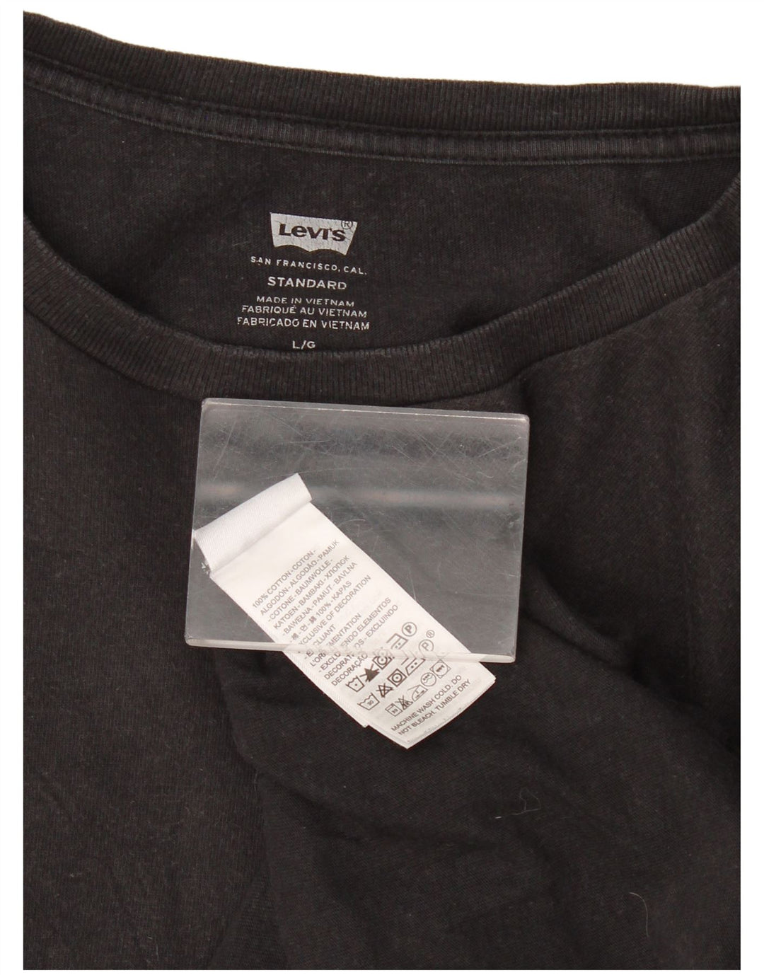 Levi's Herre Standard T-Shirt Top Stor Sort Bomuld
