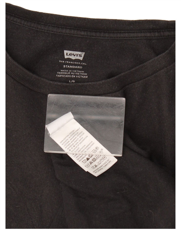 Levi's Herre Standard T-Shirt Top Stor Sort Bomuld
