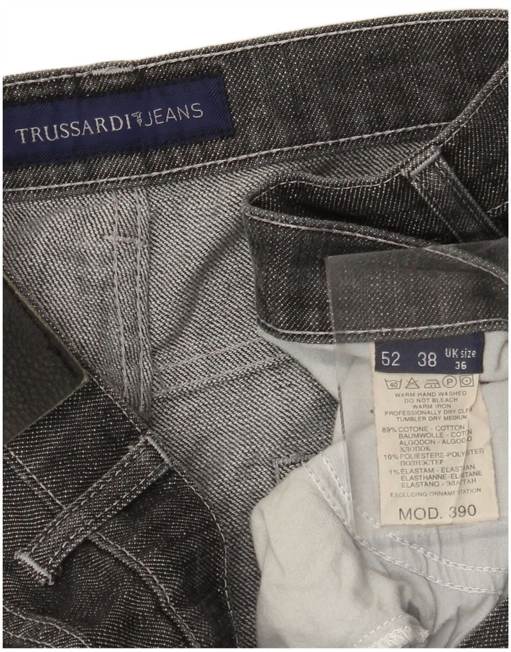 TRUSSARDI Straight jeans til mænd W36 L27 Grå bomuld