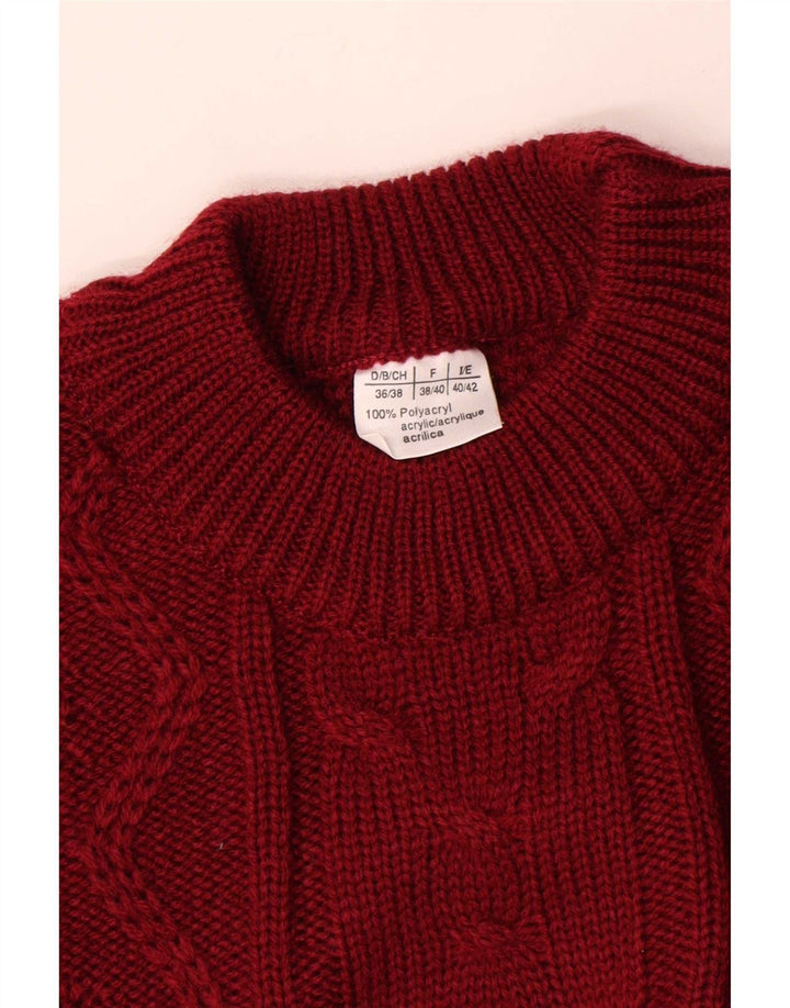 Vintage dame sweater med rund hals i overstørrelse EU 38/40 Medium Maroon