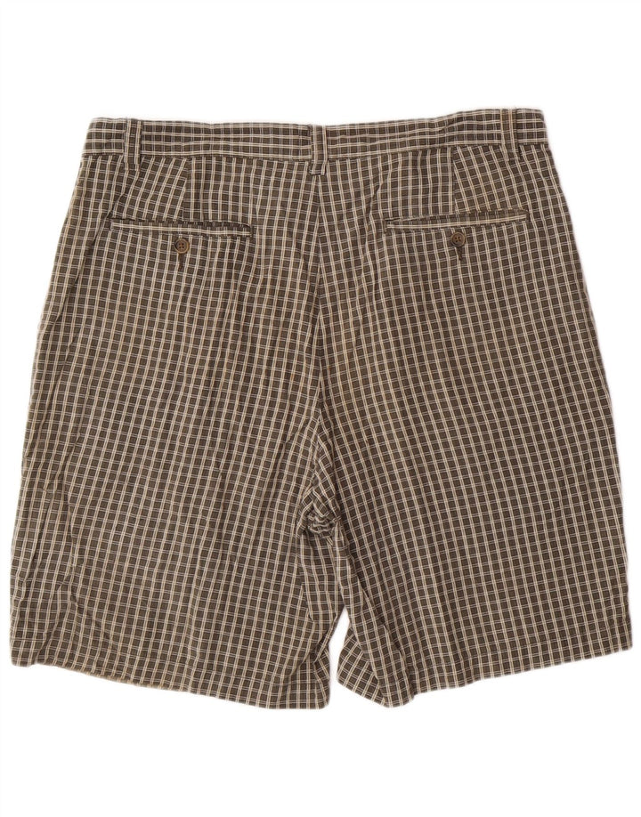 EDDIE BAUER Herre Pegged Chino Shorts W36 Large Grøn Ternet Bomuld