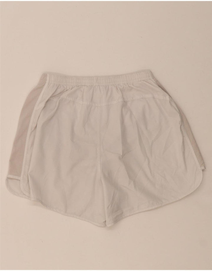 NIKE Womens Sport Shorts US 8/10 Medium  White Colourblock Polyester Vintage Nike and Second-Hand Nike from Messina Hembry 