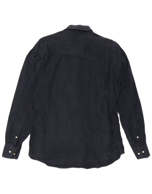 Massimo Dutti Herreskjorte Medium Navyblå hør