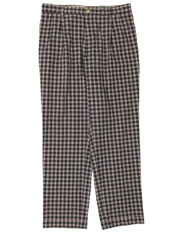 Lacoste Herre-Pegged Chino Bukser Størrelse 44 Large W34 L31 Marineblå Ternet